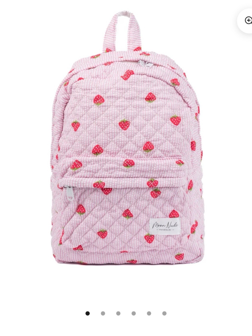 Moon Nude Quilted Strawberry Print Pink Backpack Brand New